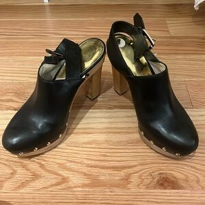 Michael Kors Black and Gold Mules